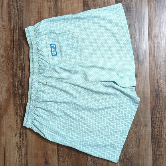 Capelle Classic Collins Compression Swim Trunks Size 4XL in Teal and Yellow - Picture 4 of 9